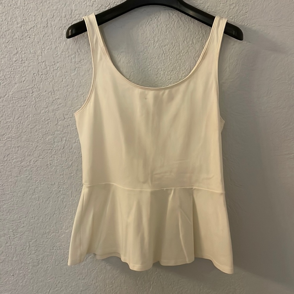Express sleeveless tank in beige with neon zipper
